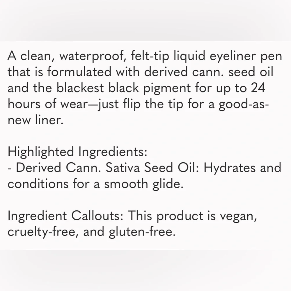 MILK Makeup NIB Kush Liquid Eyeliner - Black - Full Size 0.03 oz